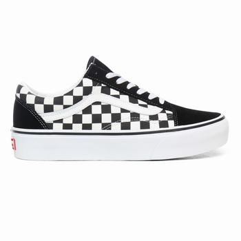 Damske Tenisky Na Platforme Vans Checkerboard Old Skool Čierne Biele VA68IPZQB